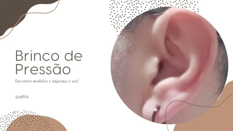 brinco de pressão masculino feito com impressora 3d