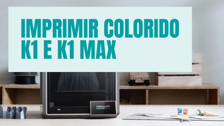 Banner com impressoras 3D K1 e K1 Max imprimindo em cor