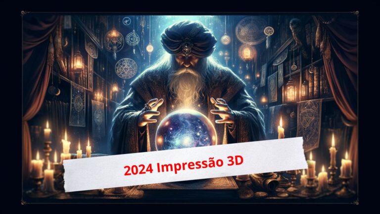 mago com bola de cristal fazendo previsões sobre impressão 3d em 2024