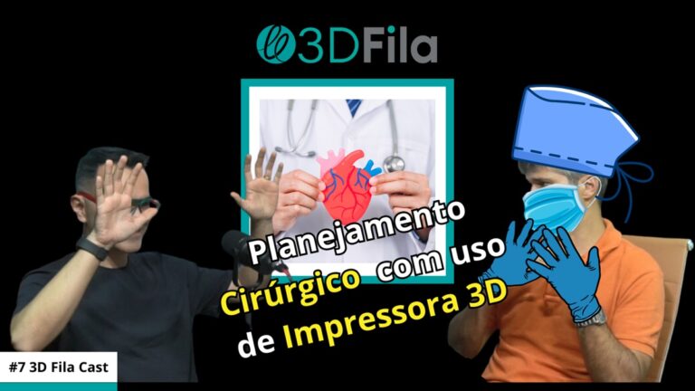 Banner 3D Fila Cast Planejamento Cirurgico Coração de bebê e impressora 3d