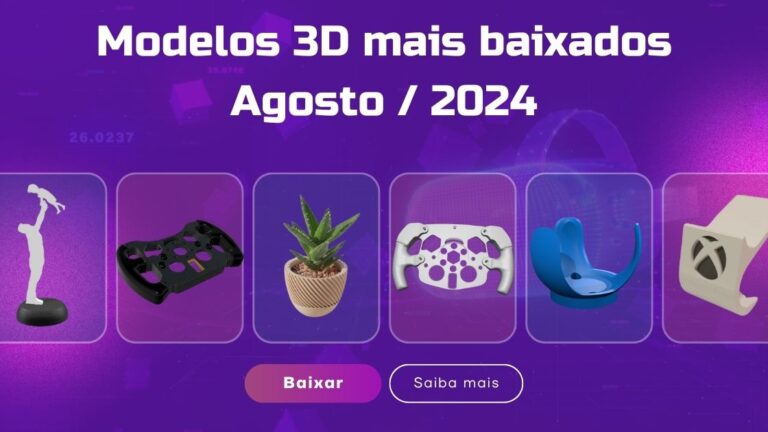 banner modelos 3d mais baixados em agosto 2024