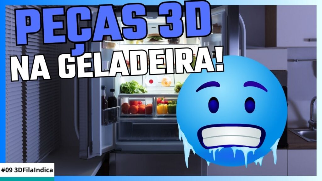 Banner peças 3d na geladeira