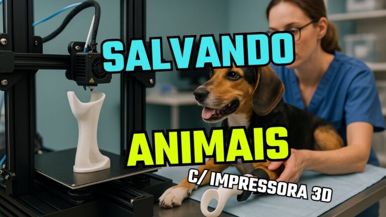 Banner salvando animais com Impressora 3D