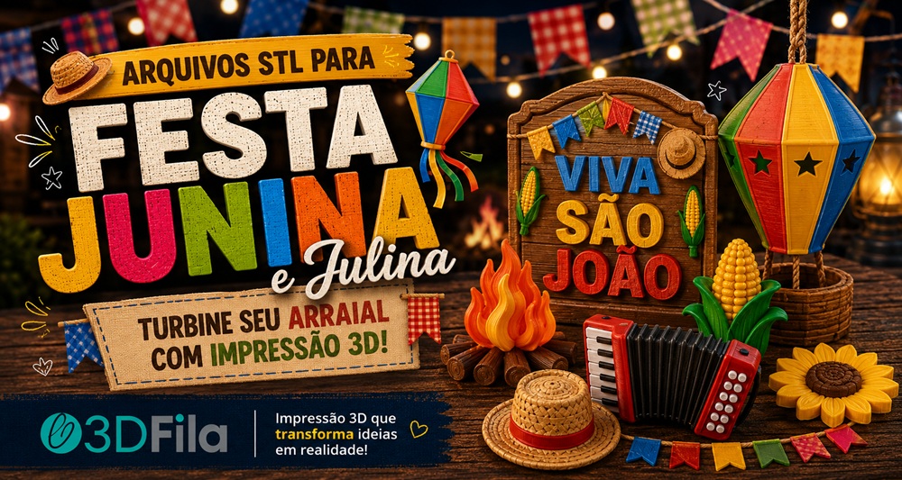 festa junina 3d fila arquivos stl