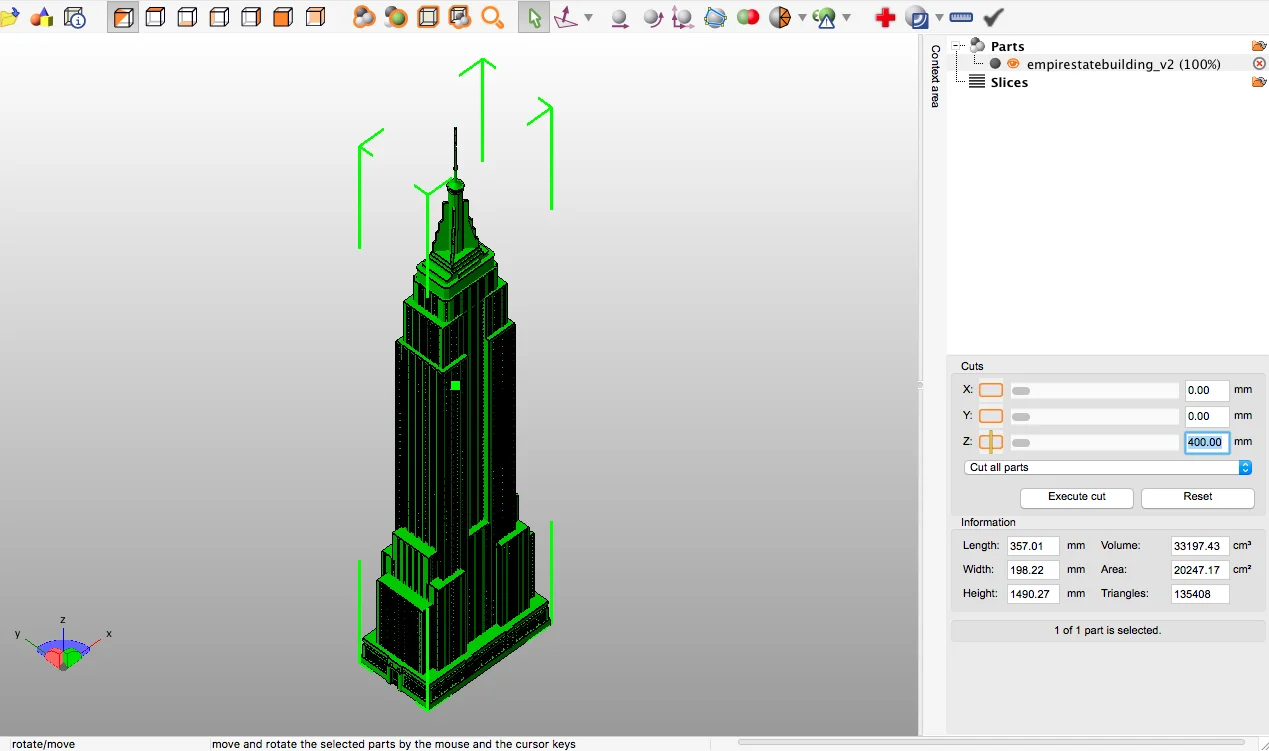 Cortando modelo 3D